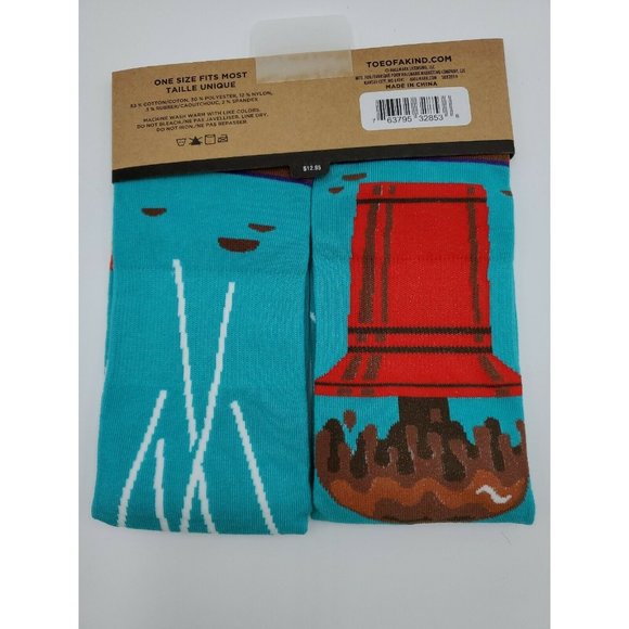HALLMARK Crew Socks Toe of a Kind Chocolate Fountain Print New with Tags - Picture 2 of 3
